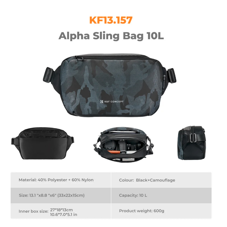 K&F Concept Alpha Sling Bag 10L Urban Wander 01 (Maskirna) KF13.157V4 - 3